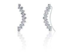 JwL Luxury Pearls Podélné třpytivé náušnice s krystaly JL0689