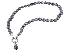 JwL Luxury Pearls Náhrdelník z pravých kovově modrých perel JL0561