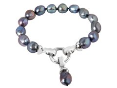 JwL Luxury Pearls Náramek z pravých kovově modrých perel JL0562