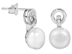JwL Luxury Pearls Náušnice s bílou pravou perlou JL0503