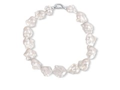 JwL Luxury Pearls Nepřehlédnutelný stříbrný náhrdelník z velkých barokních perel JL0795