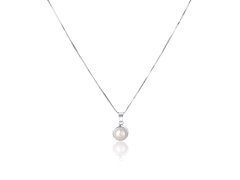 JwL Luxury Pearls Něžný náhrdelník s pravou bílou perlou JL0676 (řetízek, přívěsek)