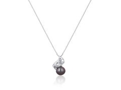 JwL Luxury Pearls Něžný náhrdelník s pravou perlou a zirkony JL0750 (řetízek, přívěsek)