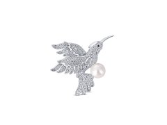 JwL Luxury Pearls Okouzlující brož kolibřík s pravou perlou JL0515