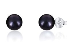 JwL Luxury Pearls Peckové náušnice z pravých černých perel JL0707