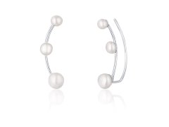 JwL Luxury Pearls Podélné stříbrné náušnice s říčními perlami JL0794