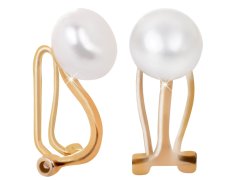 JwL Luxury Pearls Pozlacené náušnice klipsy s pravou perlou JL0399