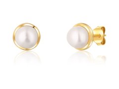 JwL Luxury Pearls Pozlacené náušnice s říční perlou JL0735