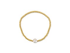 JwL Luxury Pearls Pozlacený korálkový náramek s pravou sladkovodní perlou JL0714