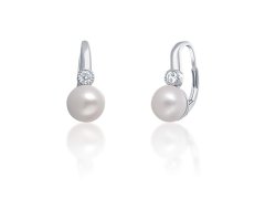JwL Luxury Pearls Půvabné stříbrné náušnice s pravou bílou perlou JL0673