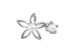 JwL Luxury Pearls Stříbrná brož Květiny s&nbsp;pravou perlou JL0885