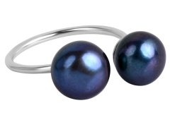 JwL Luxury Pearls Stříbrný prsten s modrou dvojperlou JL0433