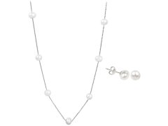 JwL Luxury Pearls Zvýhodněná perlová souprava šperků JL0026 a JL0355 (náhrdelník, náušnice)