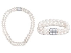 JwL Luxury Pearls Zvýhodněná perlová souprava šperků JL0598 a JL0656 (náramek, náhrdelník)