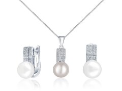 JwL Luxury Pearls Zvýhodněná perlová souprava šperků JL0644 a JL0645 (náhrdelník, náušnice)