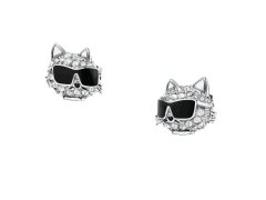 Karl Lagerfeld Ikonické náušnice s&nbsp;krystaly Choupette Charms KLAYD21