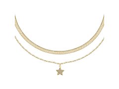 La Petite Story Dvojitý pozlacený náhrdelník s hvězdou Friendship LPS10ARR08