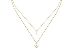 La Petite Story Pozlacený dámský náhrdelník se čtyřlístkem Friendship LPS10ARR107