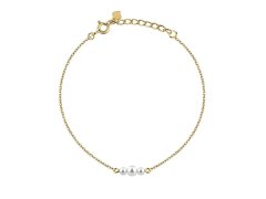 La Petite Story Pozlacený náramek s&nbsp;umělými perličkami Silver LPS05AWV87
