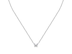La Petite Story Slušivý stříbrný náhrdelník Motýlek se zirkony Silver LPS10AWV96