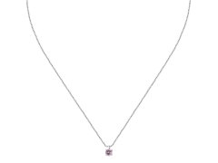 La Petite Story Stříbrný náhrdelník s růžovým zirkonem Silver LPS10AWV10
