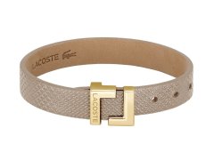 Lacoste Elegantní béžový kožený náramek Lura 2040216