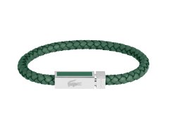 Lacoste Zelený kožený náramek pro muže Rockel 2040449