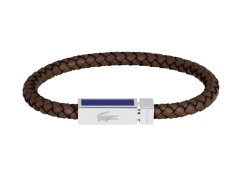 Lacoste Hnědý kožený náramek pro muže Rockel 2040450