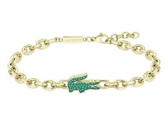 Lacoste Pozlacený náramek se zelenými krystaly Arthor 2040611