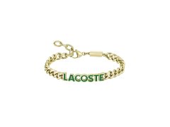 Lacoste Pozlacený pánský náramek z oceli Script 2040477