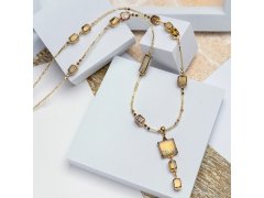 Lampglas Dlouhý náhrdelník s originálními perlami Golden Amulet Lampglas NCV2