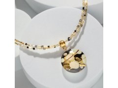 Lampglas Dvojitý náhrdelník Ivory Flame s&nbsp;24karátovým zlatem v&nbsp;perle Lampglas NP52