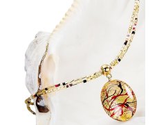 Lampglas Elegantní dámský náhrdelník My Roots s perlou Lampglas s 24karátovým zlatem NP15