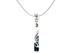 Lampglas Elegantní náhrdelník Black a  White s unikátní perlou Lampglas NPR11