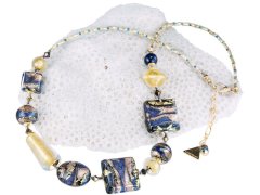 Lampglas Honosný náhrdelník Egyptian Goddess s 24karátovým zlatem v perlách Lampglas NRO4