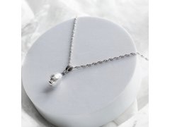 Lampglas Náhrdelník Moon Nude s&nbsp;ryzím stříbrem NNM4/AG/RHO 50 cm