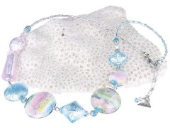 Lampglas Půvabný náhrdelník Pastel Dream s ryzím stříbrem v perlách Lampglas NRO8