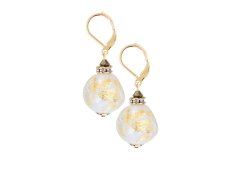 Lampglas Elegantní náušnice Gold Elegance s 24karátovým zlatem v perlách Lampglas ECQ11
