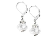 Lampglas Elegantní náušnice White Beauty s ryzím stříbrem v perlách Lampglas ESH1