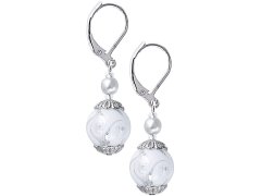 Lampglas Elegantní náušnice White Romance s ryzím stříbrem v perlách Lampglas EV1