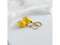 Lampglas Náušnice Sunlit Nude s&nbsp;24karátovým zlatem ENM1/AG/POZ