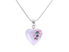 Lampglas Hravý náhrdelník Pink Flower s unikátní kresbou v perle Lampglas NLH11