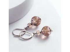 Lampglas Krásné náušnice Misty Earth s&nbsp;perlami Lampglas Timeless Beauty ETB16