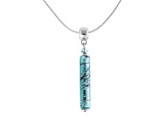 Lampglas Krásný náhrdelník Turquoise Love s ryzím stříbrem v perle Lampglas NPR10