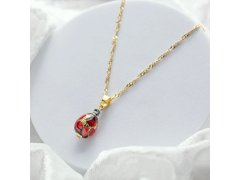 Lampglas Náhrdelník Vermilion Nude s&nbsp;24karátovým zlatem NNM2/AG/POZ 50 cm