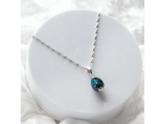 Lampglas Náhrdelník Cobalt Nude s&nbsp;ryzím stříbrem NNM3/AG/RHO 50 cm