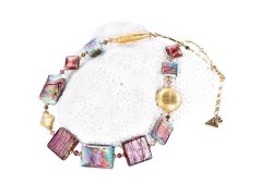 Lampglas Nádherný náhrdelník Hi Elegance s 24karátovým zlatem v perlách Lampglas NRO9