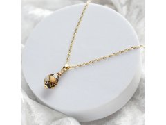 Lampglas Náhrdelník Ivory Nude s&nbsp;24karátovým zlatem NNM13/AG/POZ 50 cm