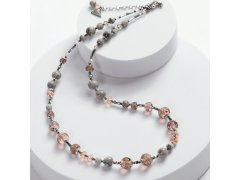 Lampglas Náhrdelník Misty Earth z&nbsp;perel Lampglas a&nbsp;jaspisem Timeless Beauty NTB16