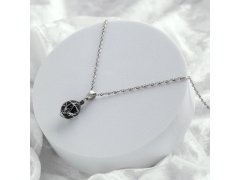 Lampglas Náhrdelník Night Nude s&nbsp;ryzím stříbrem NNM7/AG/RHO 45 cm